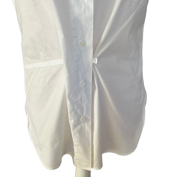 Kristensen Du Nord White Sleeveless Top Tank Button Down Size 2 M / 6 Made Italy - Picture 3 of 11